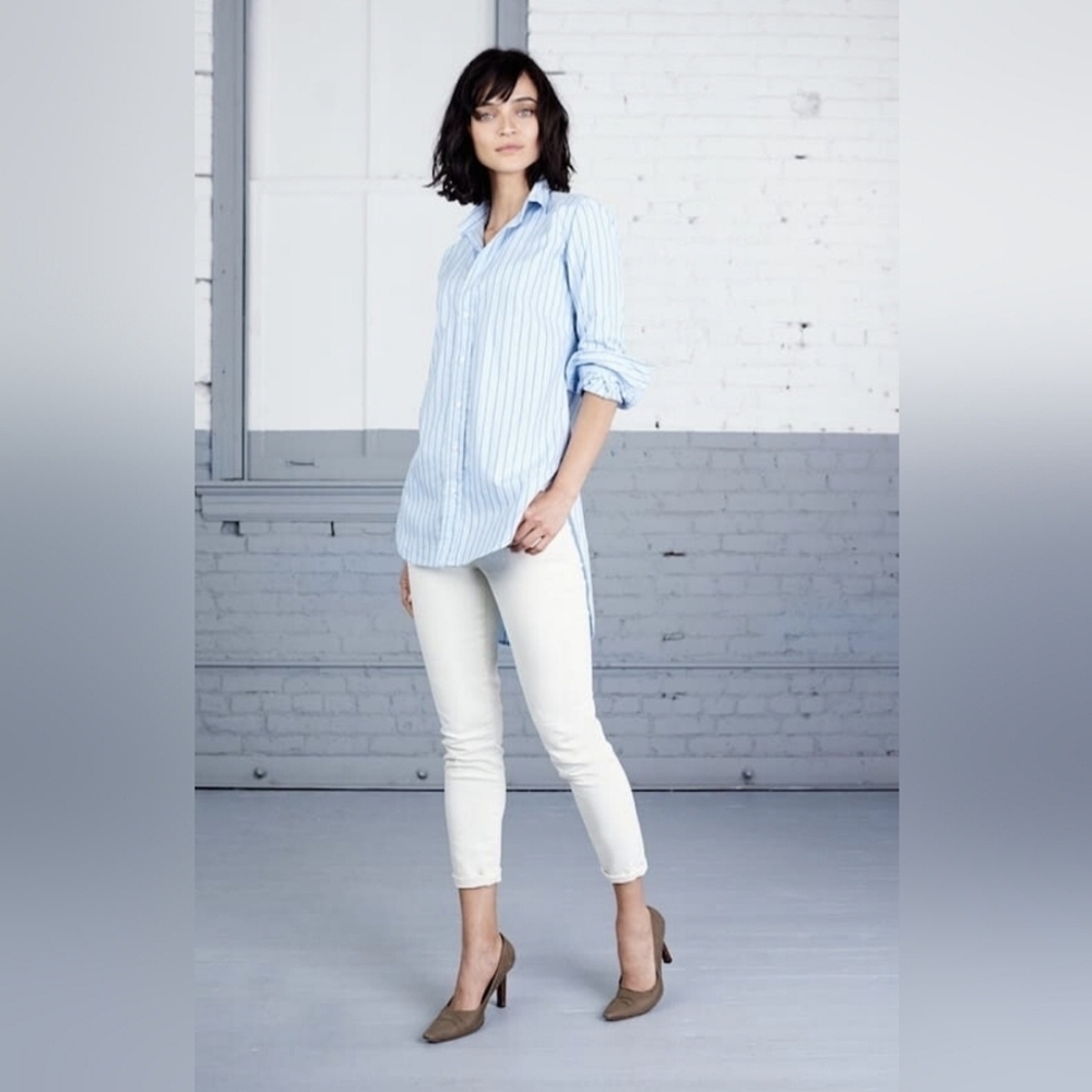 Frank & Eileen Light Blue Striped Button Down Shirt, size:XS